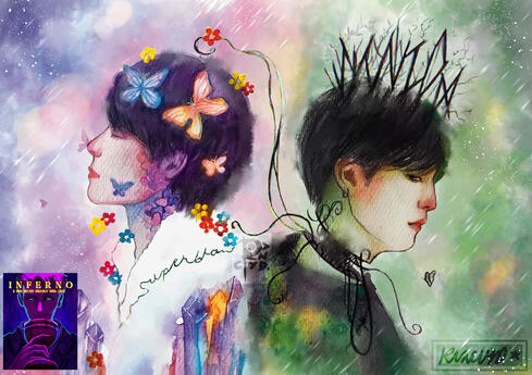 i got an artist position and i chose to paint V as Pride and Suga as Envy.